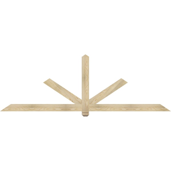 Ekena Millwork Kennewick Rough Sawn Timber Gable Bracket, Douglas Fir, 96"W x 32"H x 2"D x 4"F, 8/12 Pitch GBW096X32X0204KEN00RDF - main